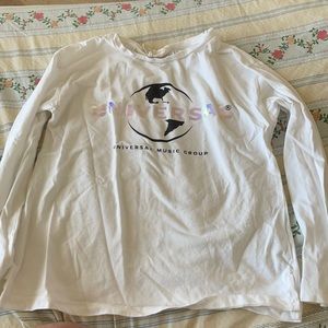 Zara white long sleeve shirt universal music group